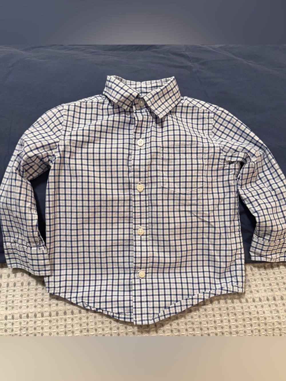 Boys Janie and Jack Plaid Button Down Shirt L/S Sz. 18-24 months!